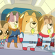 Six different breeds of animated dogs in space suits get ready to explore an alien world.
